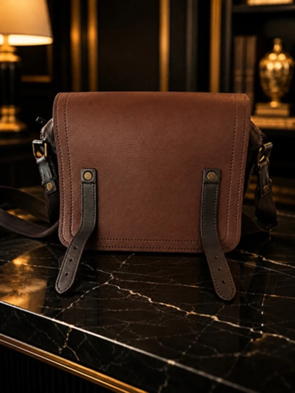 Authentic Louis Vuitton Messenger Bag – Brown Leather – 12” x 11” – Excellent Co